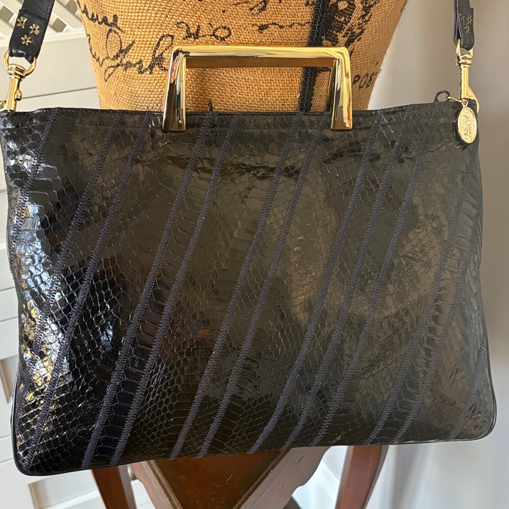 Chic Black and Gold Women's Satchel